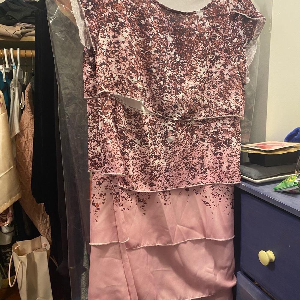 Pink and White Layered Dress